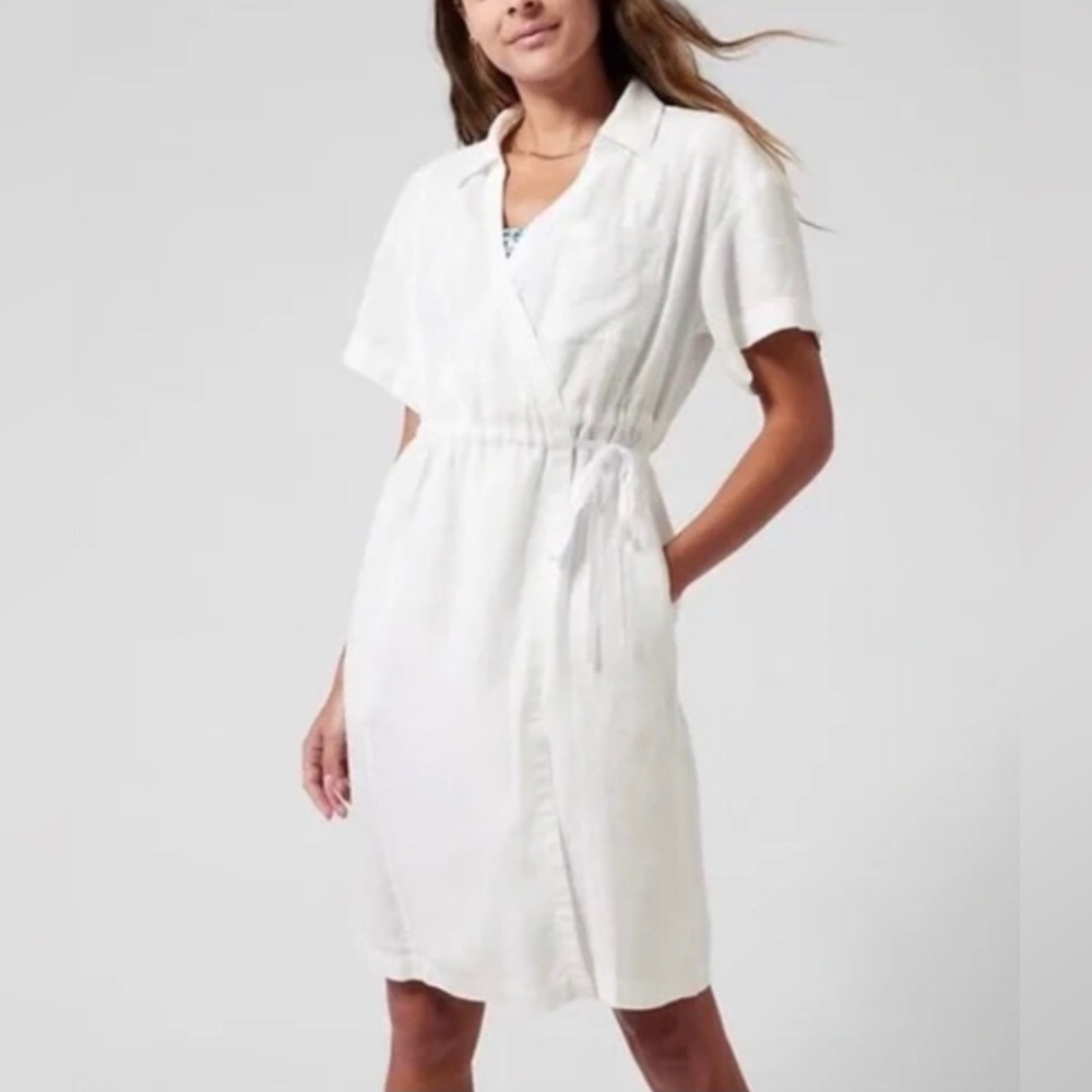 NWT Athleta Playa Wrap Dress White, Size 10